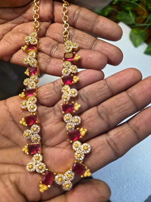 Luxurious Gold & Ruby Crystal Necklace