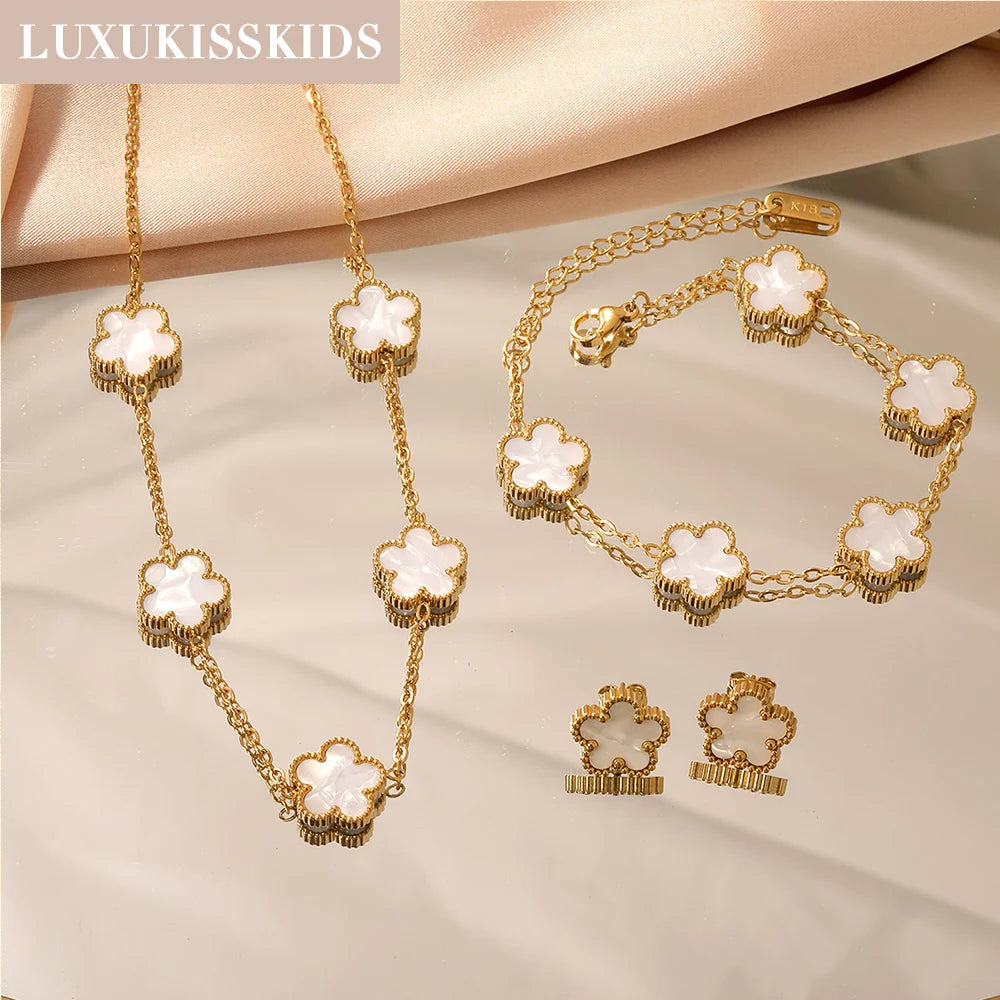 Shell Flower Jewelry Set