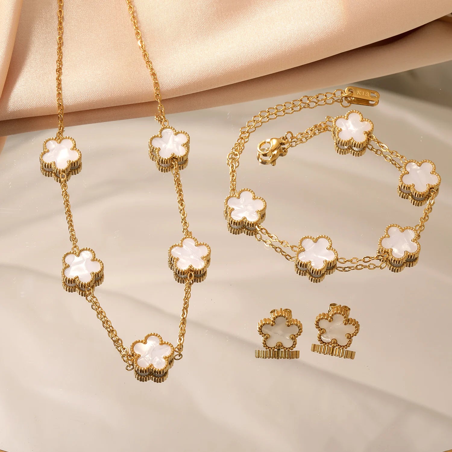 Shell Flower Jewelry Set