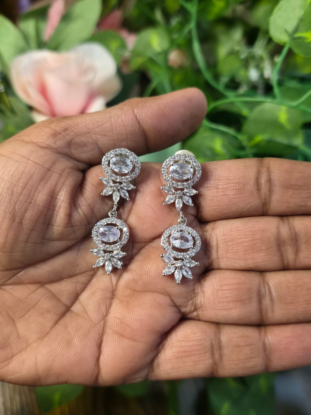 Elegant Silver Crystal Jewelry Set
