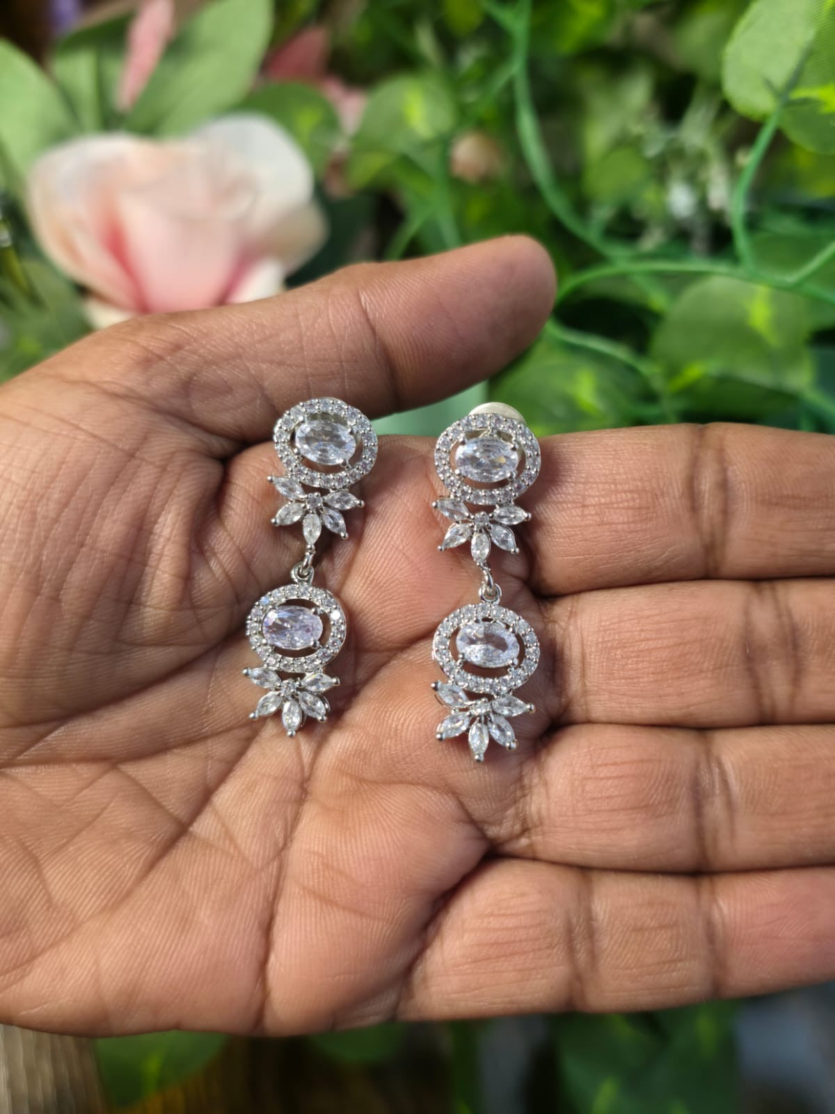 Elegant Silver Crystal Jewelry Set
