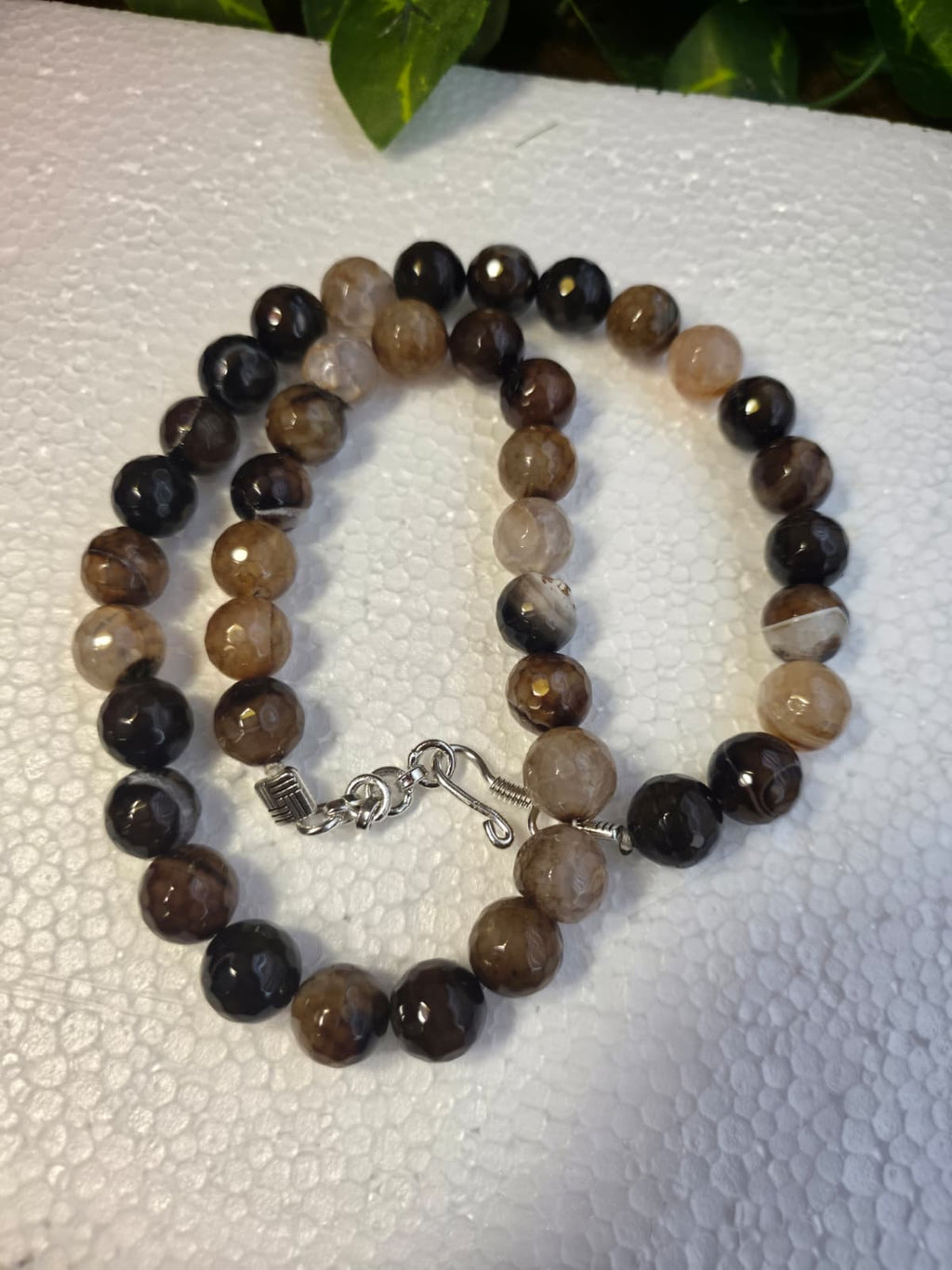 Natural Brown Agate Beaded Necklace