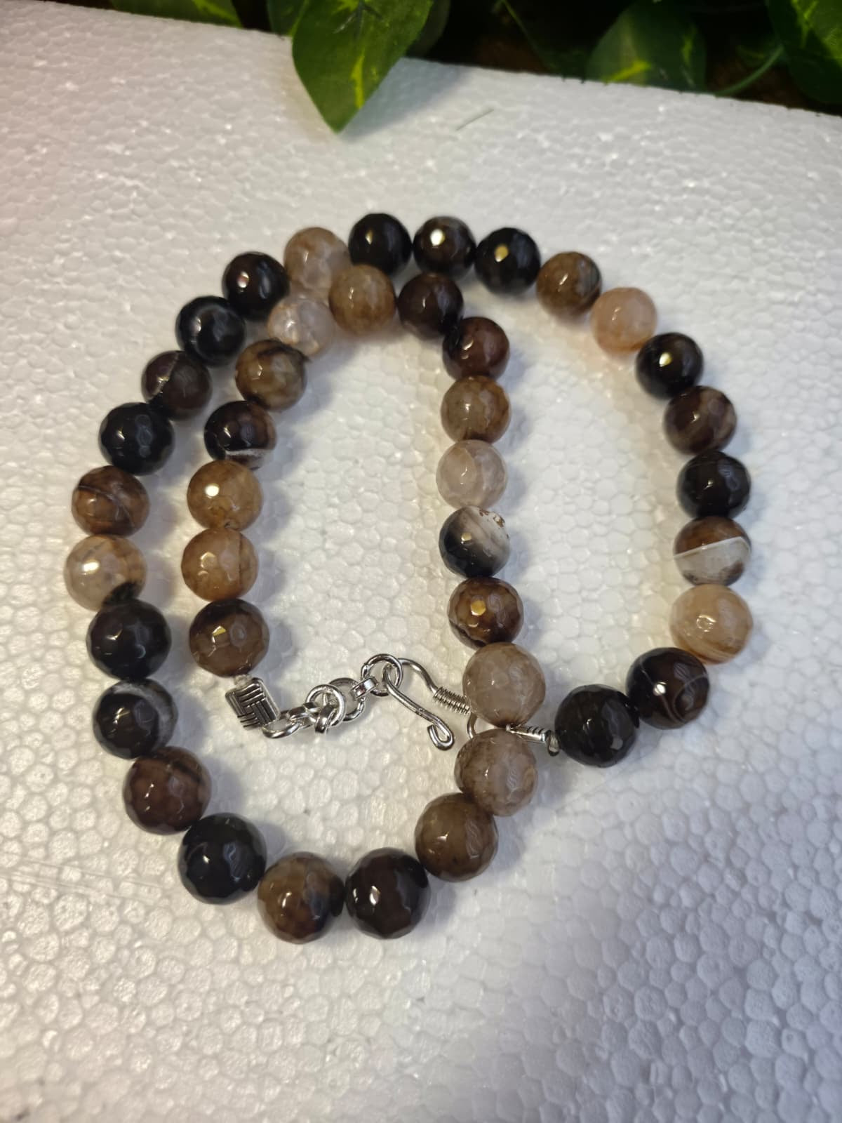 Natural Brown Agate Beaded Necklace